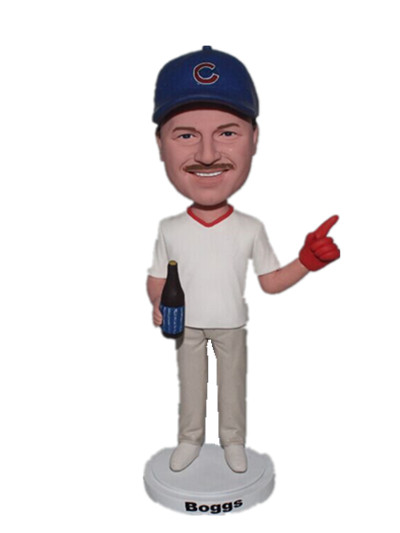 Personalized Sport bobbleheads Male fans with a bottle