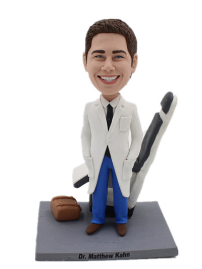 Dentist Hands In The Lab Coat Bobble Head Doll