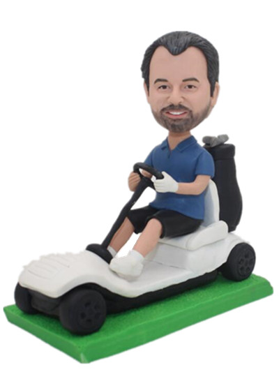 Custom bobblehead Man Driving The Golf Car