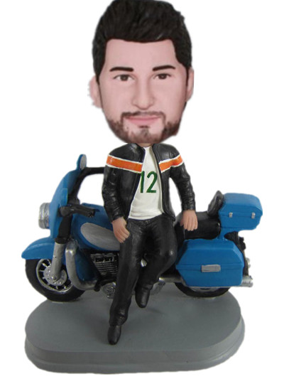 customized bobble head with motorcycle
