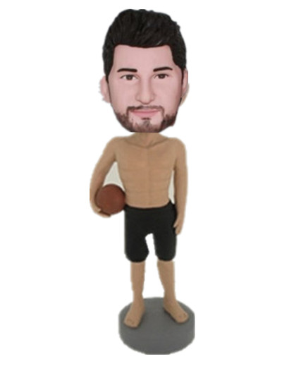 Customize basketball player shirtless bobble head