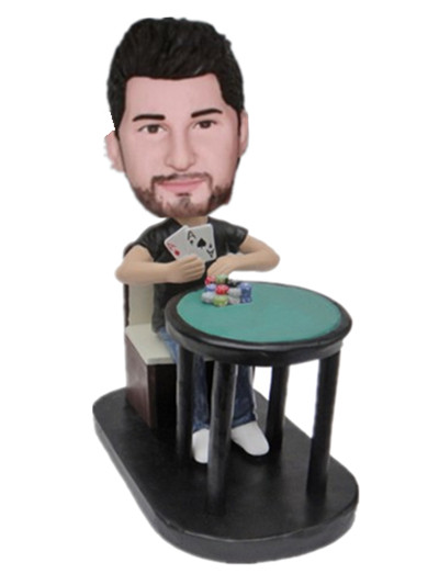 Custom bobblehead Poker player