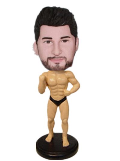 Charming muscle man Customize Bobble Head doll sure win pose