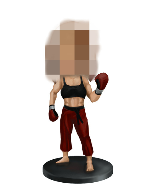 Female Kickboxer Custom Bobble head