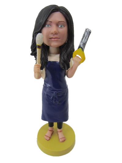 female worker custom bobble head doll