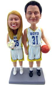 Basketball Bride and Groom Custom Cake Toppers