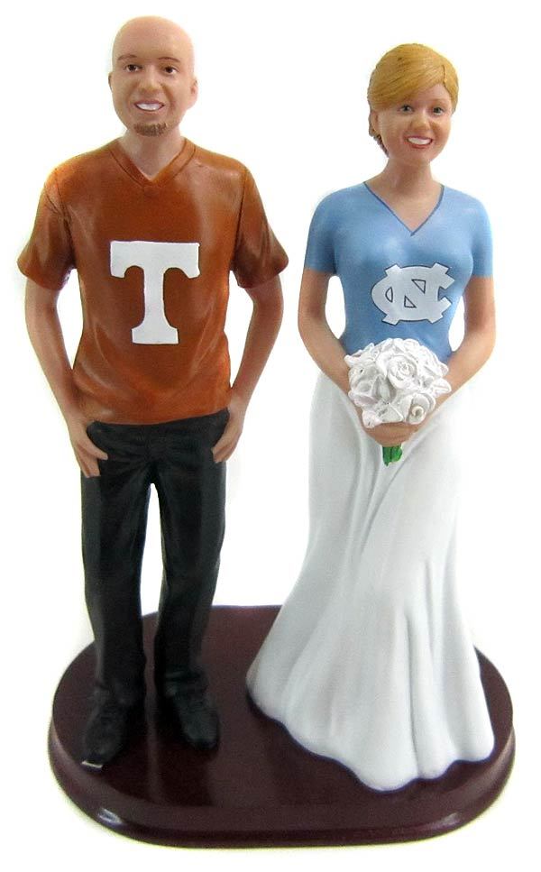 Football Couple Wedding Custom Cake Topper