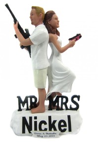 Custom Mr. and Mrs. Smith Beach Cake Toppers