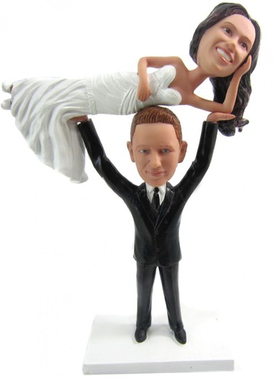 Custom Weightlifter Wedding Cake Toppers