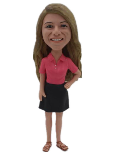 Casual female bobble heads doll