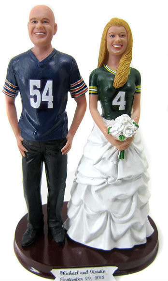 Custom Football Themed Wedding Bobble Head
