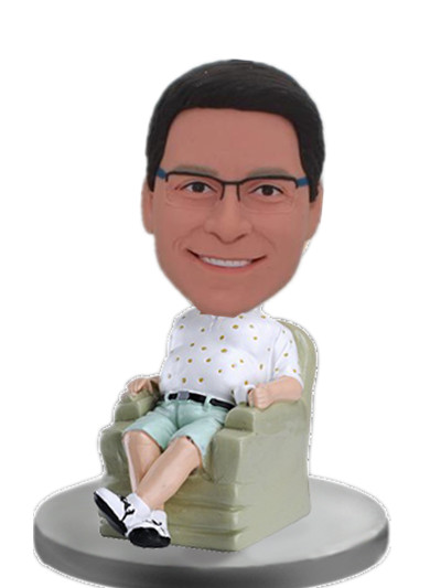 Personalized Man sitting in the sofa bobblehead Casual Man 
