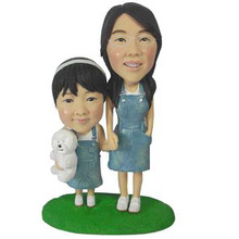 Mother and daughter custom bobble heads