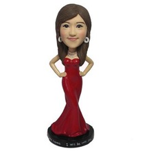 Elegant Lady In Red Dress Custom Bobblehead