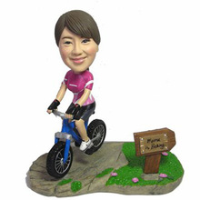 Cycling Female custom bobble head doll