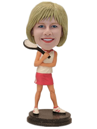 Personalized Female Tennis Bobble Head  Doll