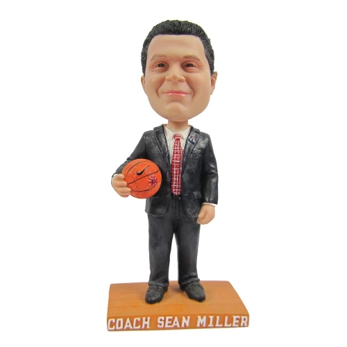Man in Black Suit With A Basketball  Custom Bobble Head Doll
