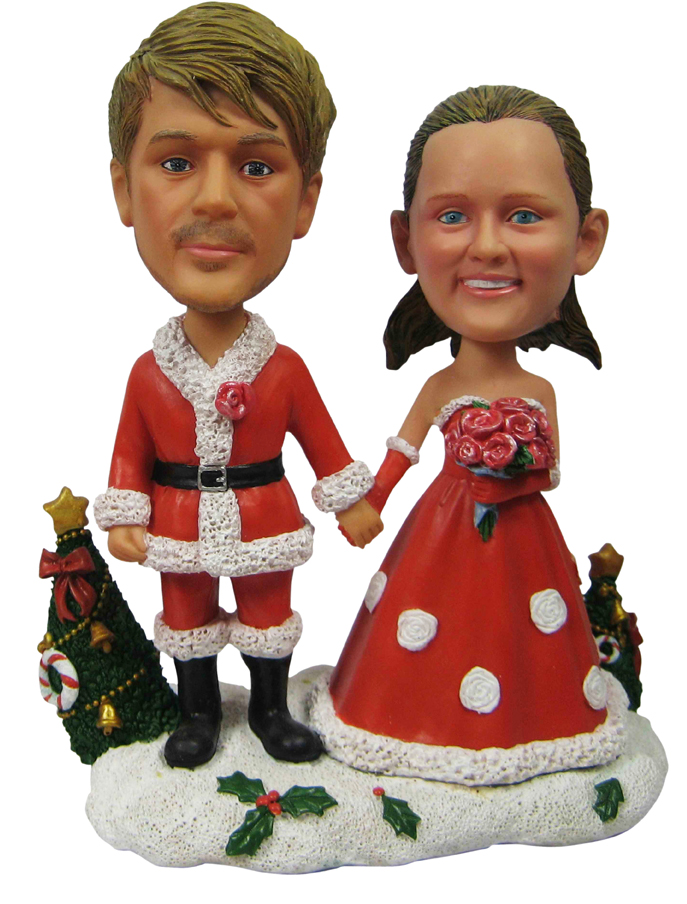 Couple Christmas Custom Bobble Head