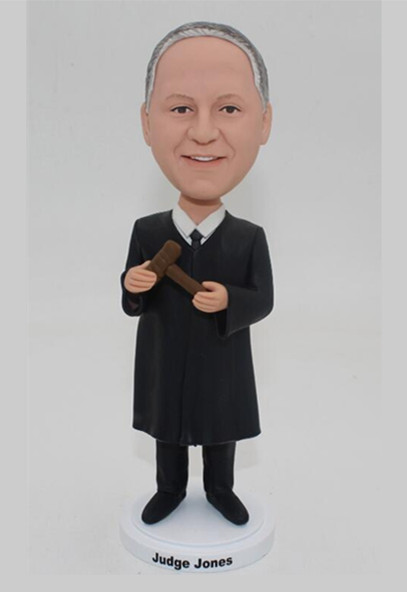 Custom bobbleheads Seriouse Judge With A Mallet In Hands