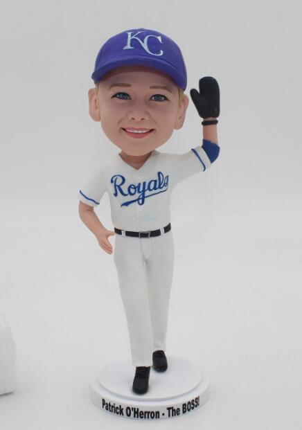 Custom baseball bobble head doll waving hand