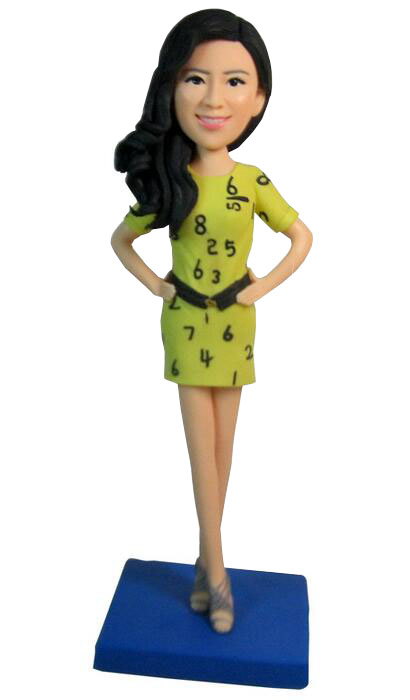 Fashion Lady Custom Bobblehead with hands in waist