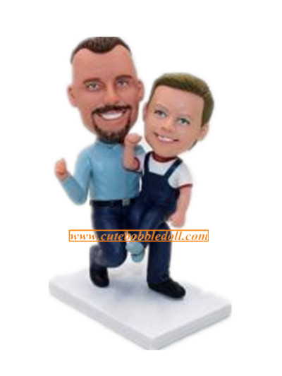 Super Daddy And Baby Custom Bobble head