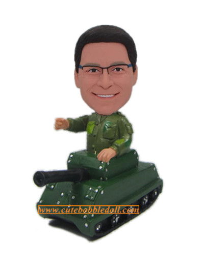 Custom Military Bobblehead Man In Tank