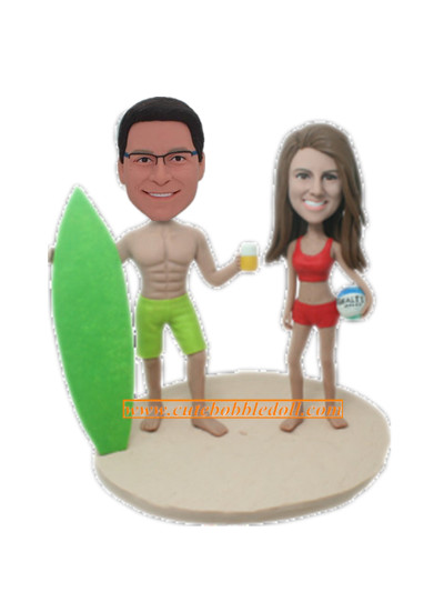 Beach Couple Bobblehead Volleyball Bobble head