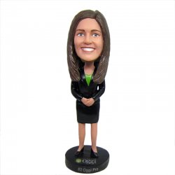 Business Bobblehead lady in black suit gift for female boss