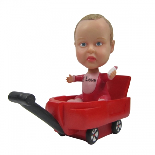 Custom baby bobblehead baby in baby stroller