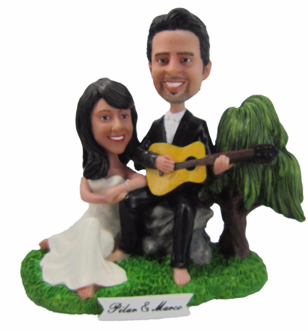 Custom Wedding Cake Topper Couple Bobble head