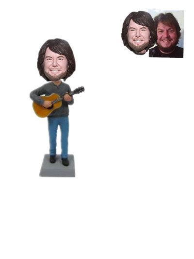 custom personalized bobblehead man playing guitar