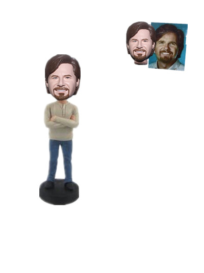 casual boss bobblehead with arms across on chest