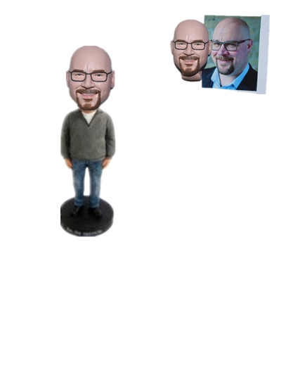 casual male bobblehead gift for boss
