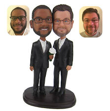 Gay Same Sex Cake Toppers wedding bobbleheads