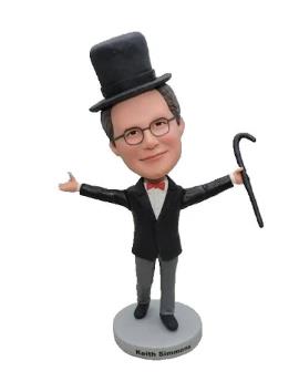 custom bobblehead with cane and Top hat