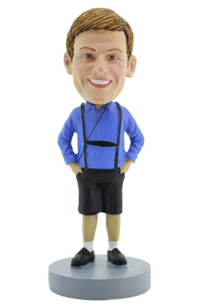 Man Bobblehead in suspenders