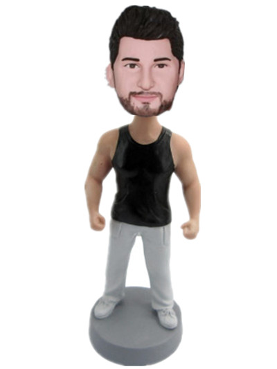 male bobblehead in tank top