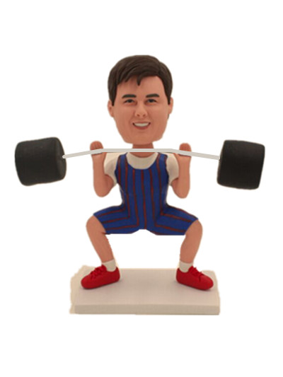 custom bobble head doll weight lifter