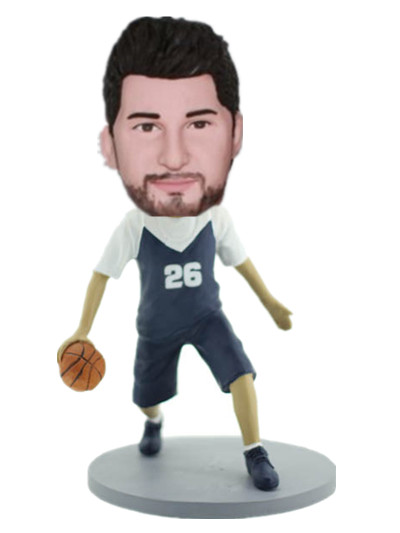 custom bobblehead doll man playing basketbal