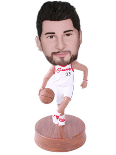 custom bobblehead doll man playing basketbal