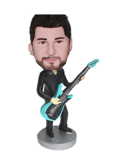 custom bobble head doll male playing guitar