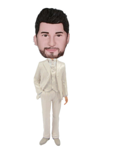 Man in while Tuxedo Bobble head