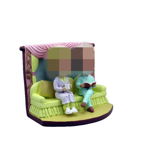 Casual Bobblehead Couple on Couch