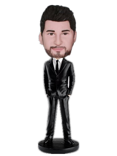 Smart male bobble head 