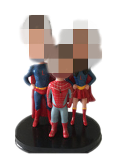 Family custom bobble head super hero
