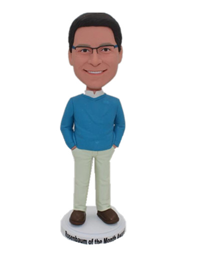 casual man hands in pockets bobblehead