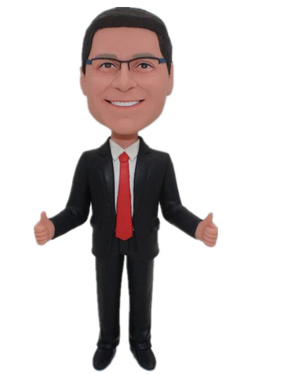  Thumbs man in black suit custom bobble heads