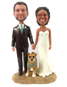 Beach Custom Couple Wedding Cake Toppers bobblehead