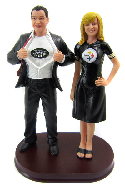 Custom Classic Superhero Sports Jersey Couple Cake Topper